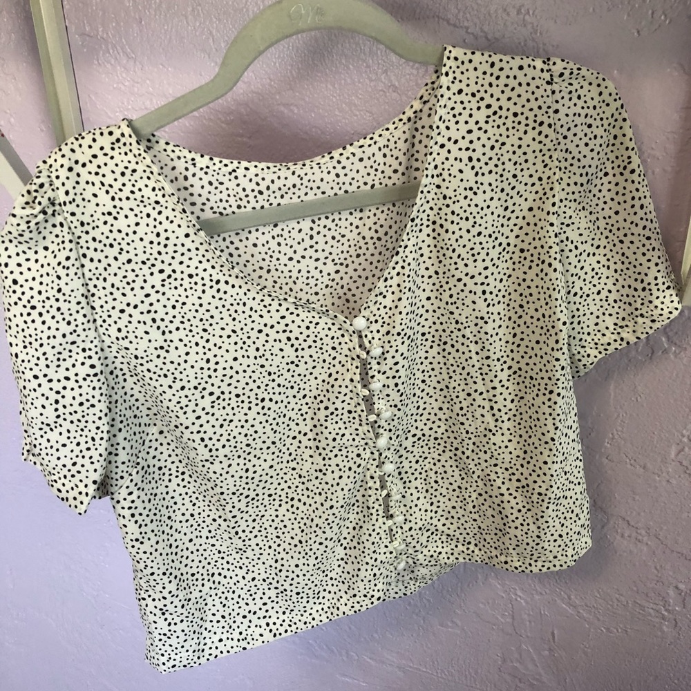 Poka Dot button UP shirt